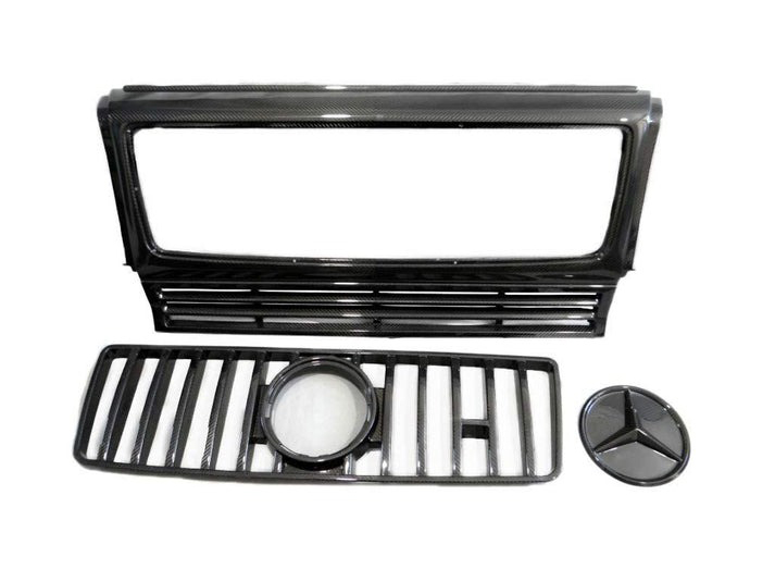 Carbon Fiber Front Grill W463 to W463A for Mercedes-Benz G-Wagon 3pcs Set